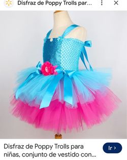 Disfraz de Poppy Trolls para niñas, c