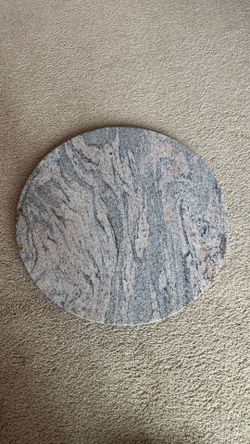 NEW Marble Stone Round Serving Platter - Dark Tan/Grey