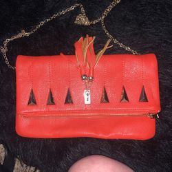 orange and gold clutch