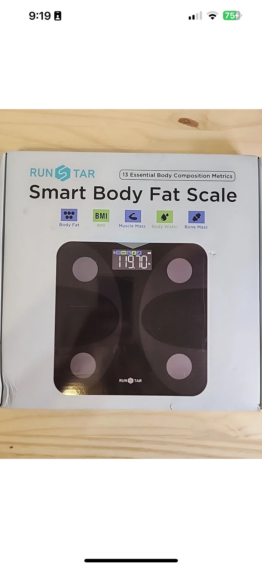 Runstar Smart Body Fat Scale 13 Essential Body Composition Metrics BMI body Fat€