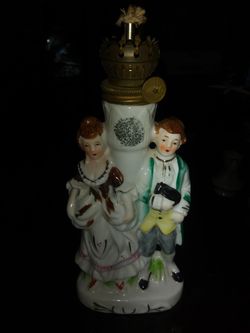 VINTAGE VICTORIAN WICKER LAMP