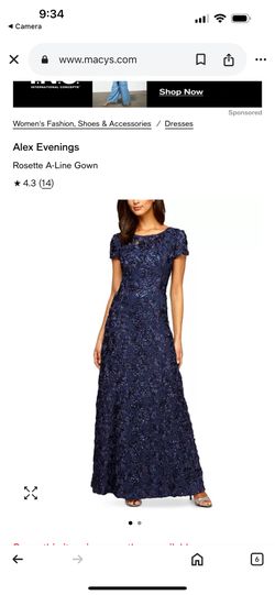 Navy Blue Alex Evenings Dress Women’s Size 10