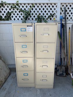 4-Drawer Metal Filing Cabinets – Set of 2
