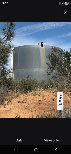 5000 gallon water storage tznk . Galvanized  steel