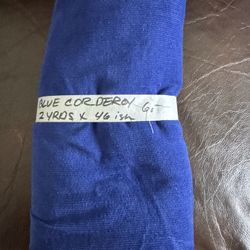 BLUE CORDUROY FABRIC 2 YARDS X 46”