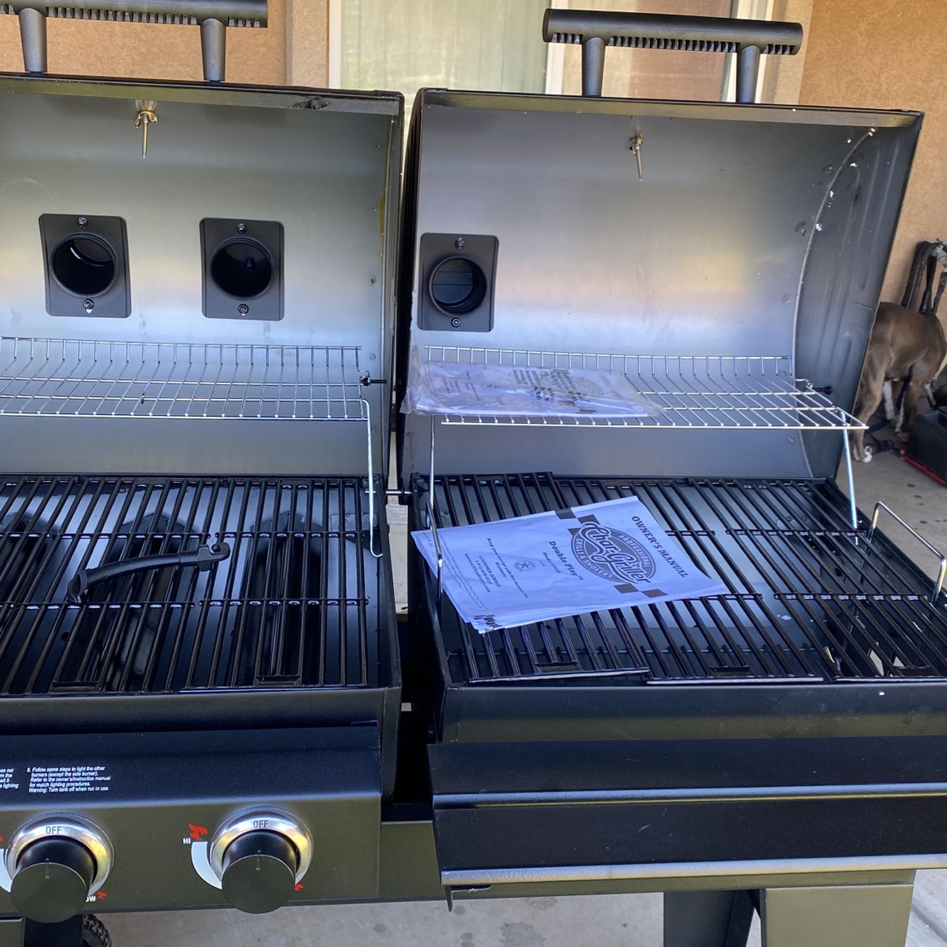 char - griller double play grill ( propane or bbq )(NEW)