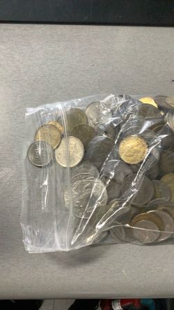 bag of coins from Europe