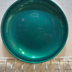  9" Onieda Green Enamel Silverplate plate