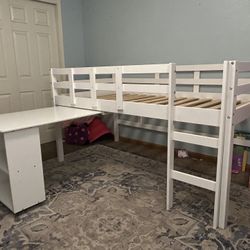 White loft bed