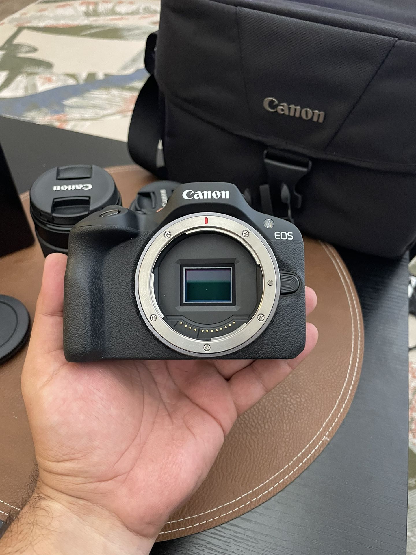 Canon Eos R 100 Two Camera With Lens Bag Not Used. 1 Week New Machine