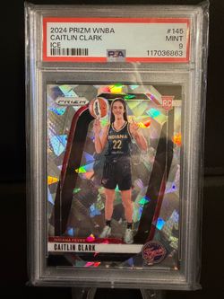 Caitlin Clark PSA 9 Panini Prizm Silver Cracked Ice Rookie