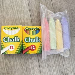 🎨 Crayola Chalk Set + Jumbo Sidewalk Chalk – New/Open
