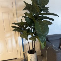 Faux plant With Pot And Base