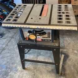 Ryobi 10” Table Saw With Steel Stand. 