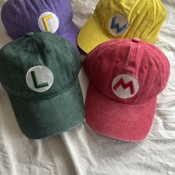 Super Mario’s Bros Hats Brand New Mario Luigi WALUIGI WARIO Halloween Costume Fun