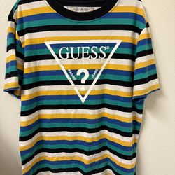 Guess Shirt Mens Medium Los Angeles Guess Originals T-Shirt Striped Multicolor