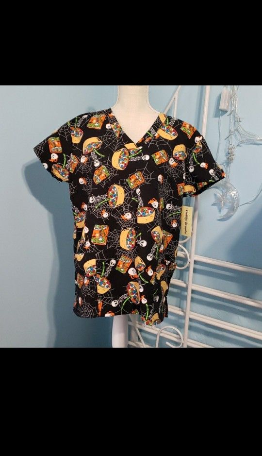 Halloween Cereal Scrub Top