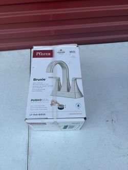 Bruxie 4 in. Centerset Double Handle High Arc Bathroom Faucet with Drain Kit Included in Spot Defense Brushed Nickel