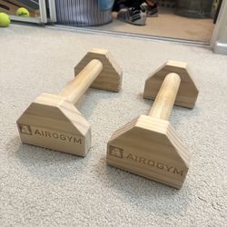 AIROGYM Wooden Parallettes (Pine Wood) – Like New – $28