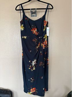 NEW Nine Britton Navy Fitted MIDI Dress  MP