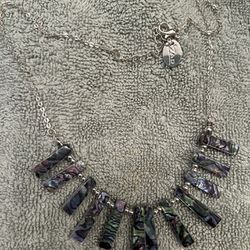 Abalone & Silver Statement Necklace 