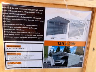 New 12x20 metal carport storage shelter