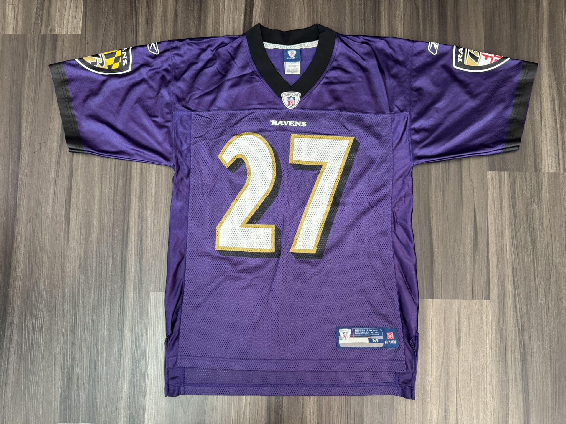 REEBOK Baltimore Ravens Ray Rice #27 NFL On Field Home Football Jersey Men’s M