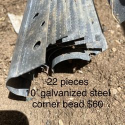 Galvanized, Steel  10’ Bullnose Corner Bead, 22 Pieces 