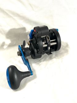 Brand new never used Eagle claw FLP15 medium action bait, caster fishing reel with depth gauge
