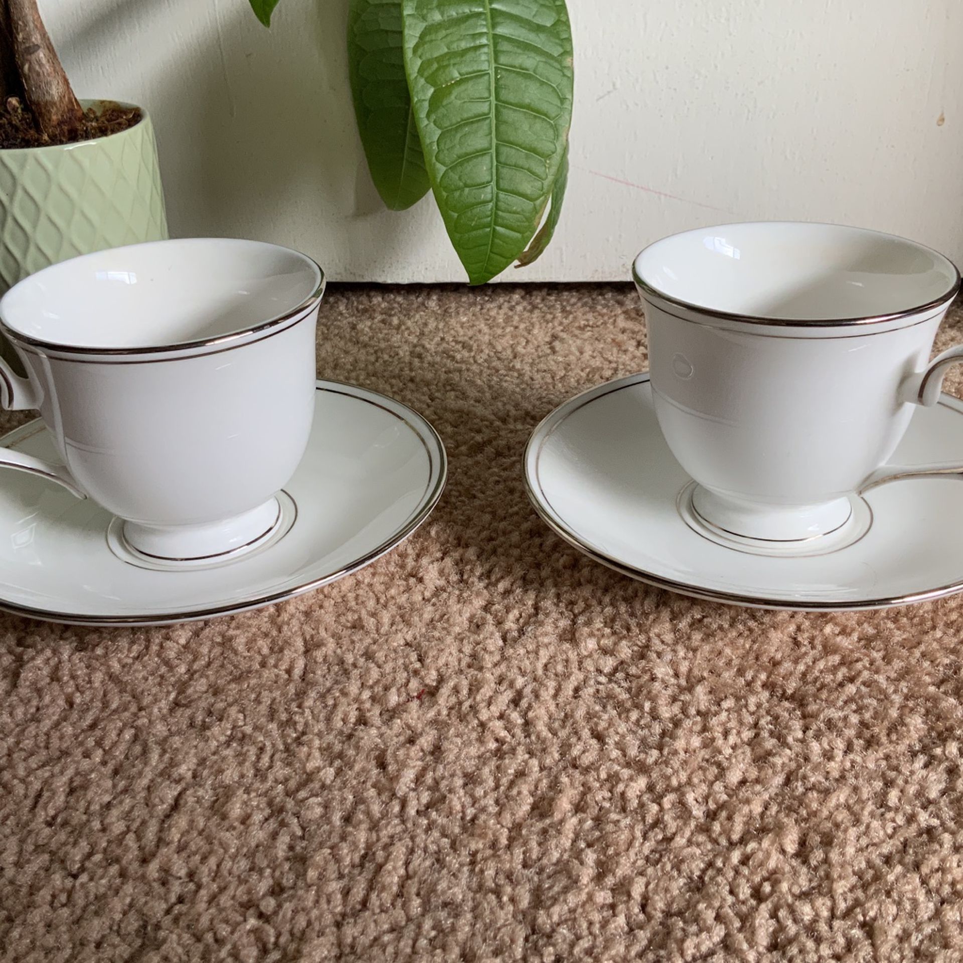 Lenox Federal Platinum Classics Collection Tea Cups And Saucers - Both For $30!