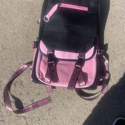 Pink And Black Backpack