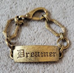 Lucky Brand antique brass statement link bracelet.