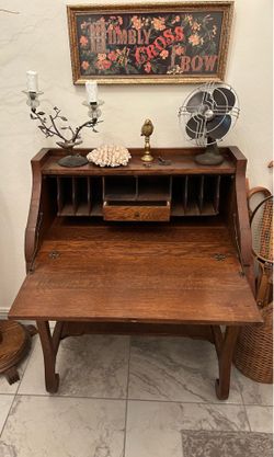 Vintage drop front secretary