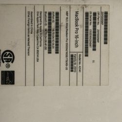 Mac Book Pro 16inch Like New 