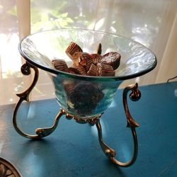 Brass Glass Vase 