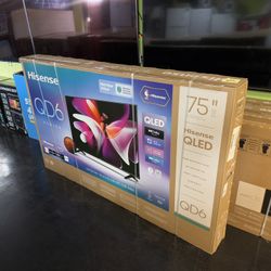 75 INCH HISENSE QD6 QLED SMART 4k TVS BRAND NEW TV SALE