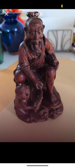 Vtg Handcrafted Chinese Sculpture Jiang Ziya