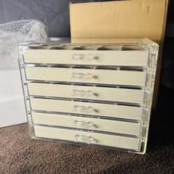 Acrylic Jewerly Box With Drawers! Brand New In Box!