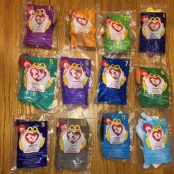 Set Of 12 McDonalds Ty Toy Animals #1-12