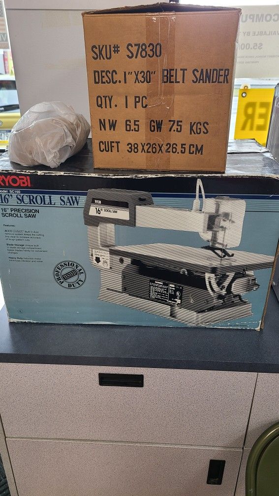 Ryobi 16" Scrool Saw And 1" Tabletop Belt Sander