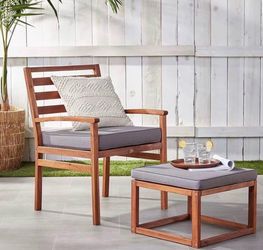 Patio Chair with Ottoman Set