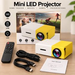 Mini LED Projector with Remote and Cables