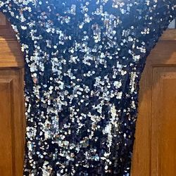 Black And Silver Sequin Mini Dress