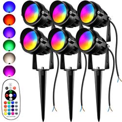 6-pack of JIAQIYAN Outdoor Spot Lights.