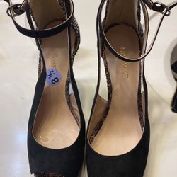 Nine West Ankle Strap Platform Sandals Suede