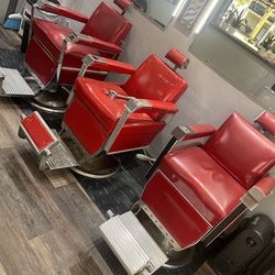 Set Of 3 1960’s Paidar Barber chairs