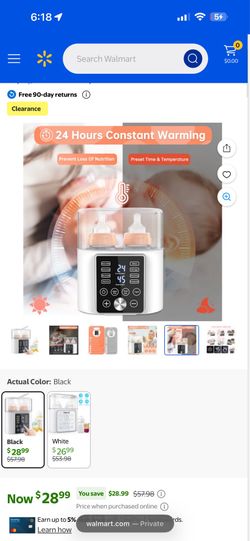 Bottle warmer $15