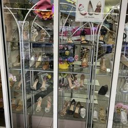 Metal And glass Display Shelves