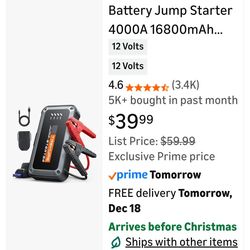 Portable Car Battery Jump Starter