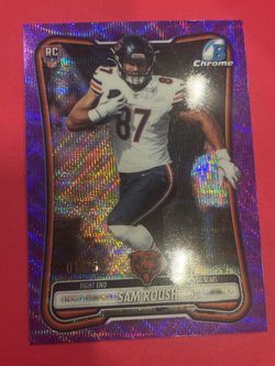 2026 Bowman Chrome Sam Roush Purple Refractor RC 001/75 #BCV-156 Bears